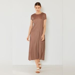 Marina West Swim Pleated Cap Sleeve A-Line Dress